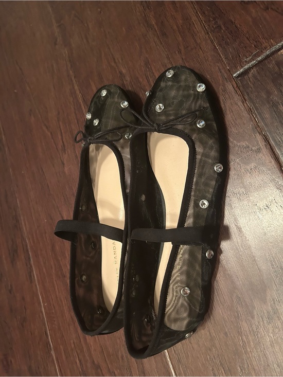 Loeffler Randall Shoes - Loeffler Randall Black Mesh Ballet Flats with Crystal Studs